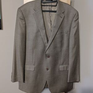 Lauren Ralph Lauren Men's Wool Silk Plaid Tan Brown Blazer Jacket Classic Style